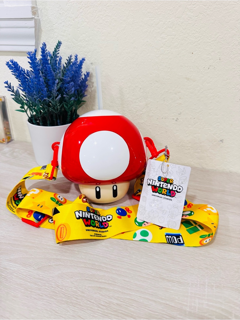 Nintendo Red & White Mushroom Crossbody Bag with Yellow Themed Strap